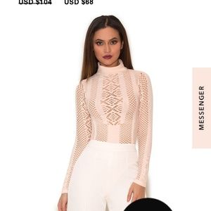 Blush knit cutout bodysuit